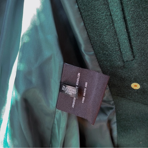 Dark Green (Forest) Cole Haan Collar Wrap Coat w/ Belt - Picture 8 of 10